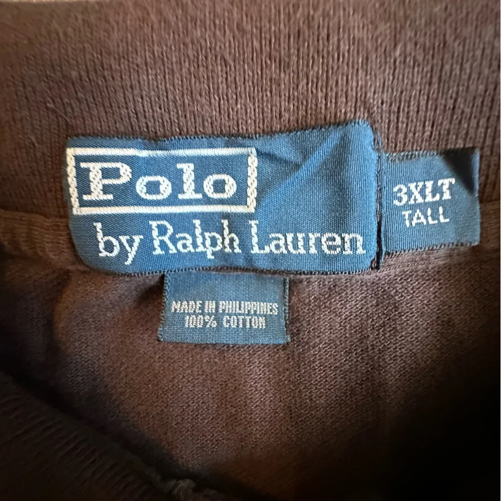 Polo Ralph Lauren Shirt Men's 3XLT Tall Chocolate Brown Pique‎ Polo Black Pony